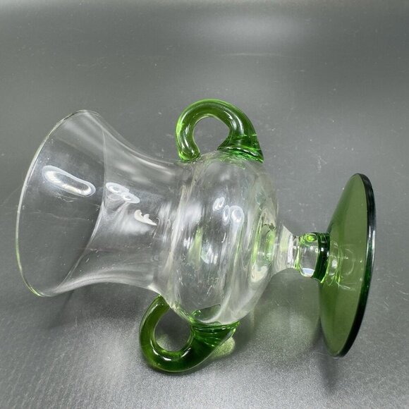 1980s Venetian Glass Small Vase With Applied Handles Toothpick Holder Italian - Picture 5 of 9
